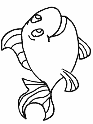 Line Drawing :: Clip Art :: Fish ::  Fish in the Water