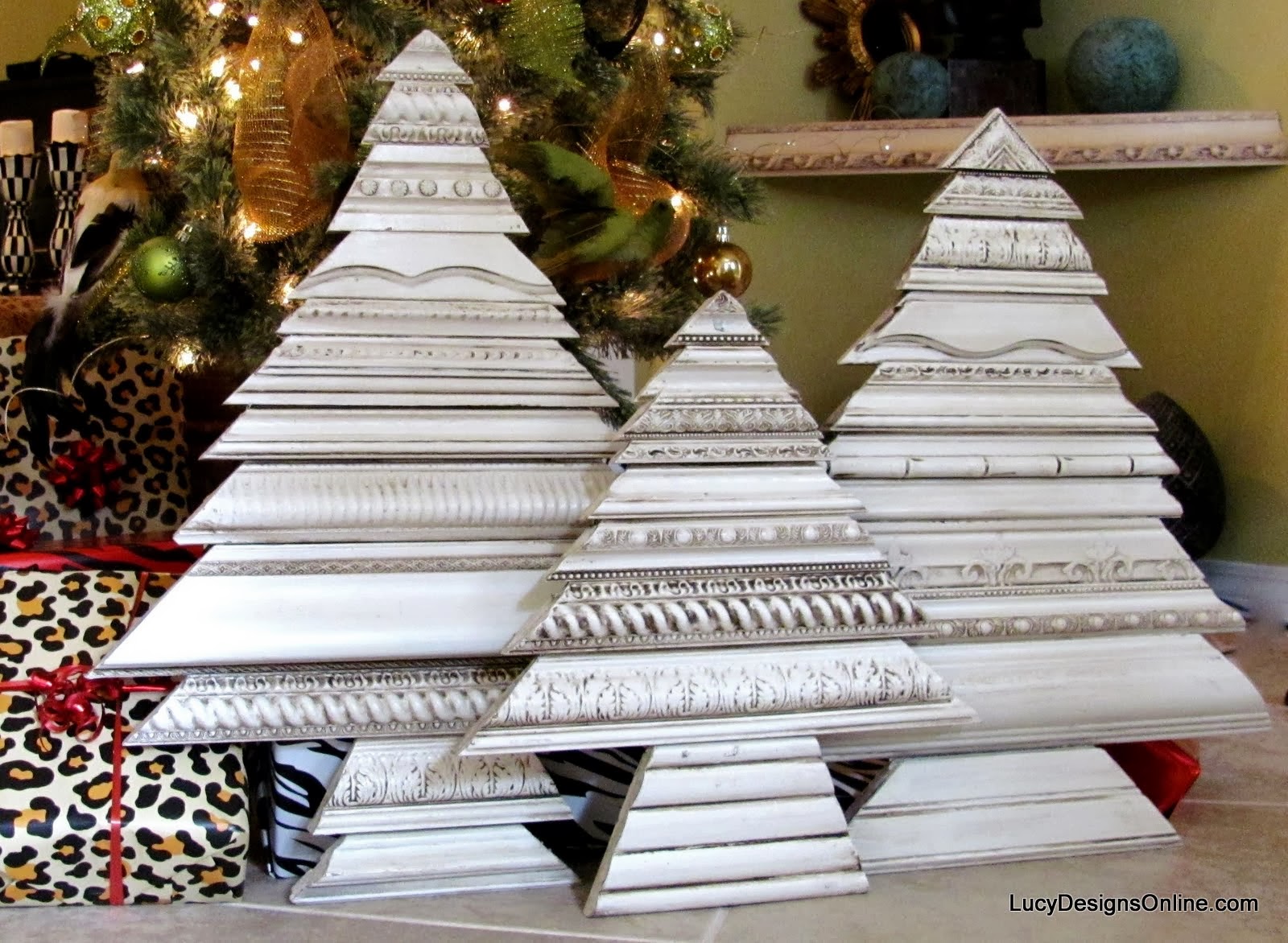 Alternative Christmas Tree Set, Wood Art Tree Sculptures Using