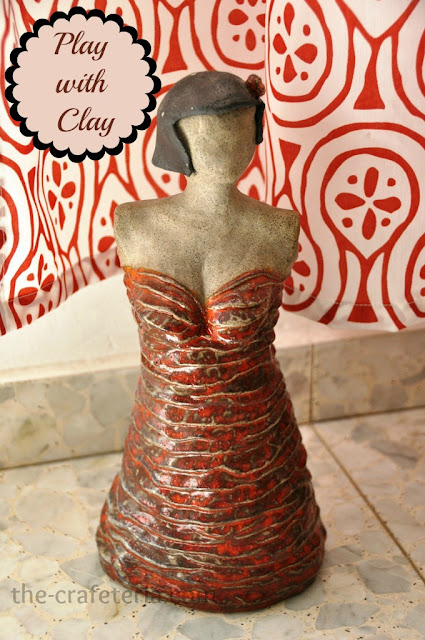 Lade in Red Ceramic Sculpture