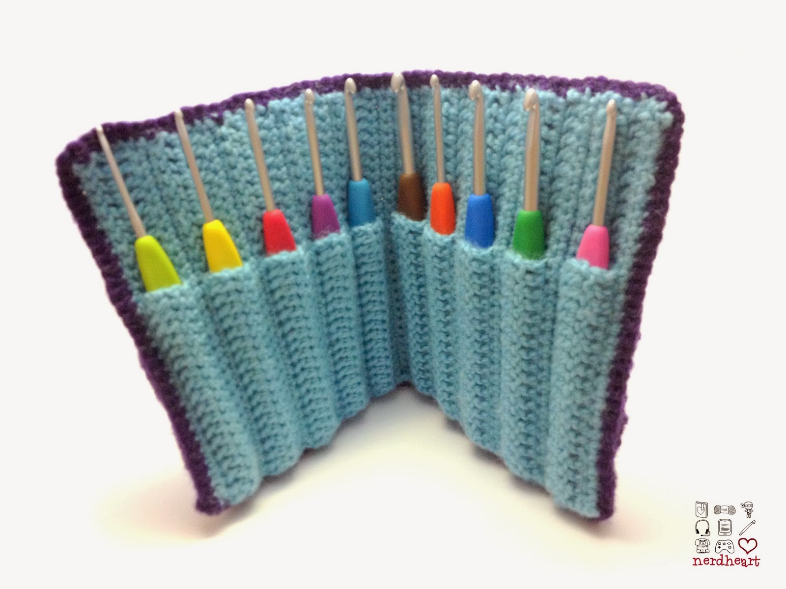 Nerdheart Crocheted Crochet Hook Case