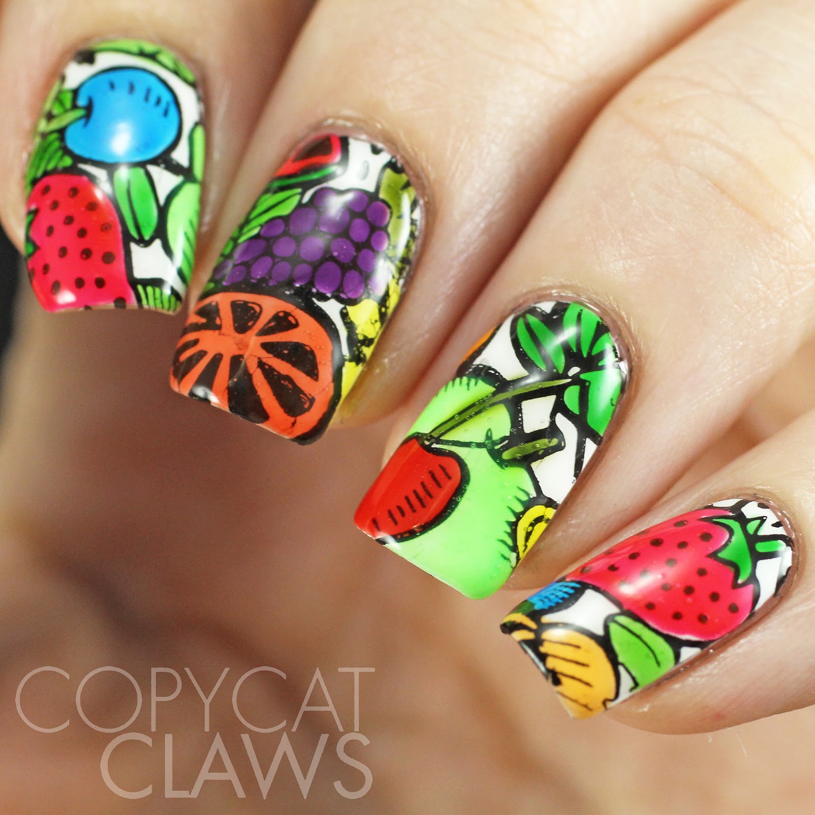 Copycat Claws: Fruit Nail Leadlighting with Pueen 95
