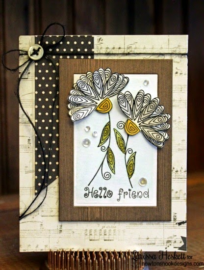 Gorgeous Flower card by Larissa Heskett | Beautiful Blossoms stamp set by Newton's Nook Designs
