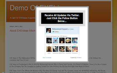 CSS-LightBox POP-UP Twitter Follow Box Widget For Blog & Website