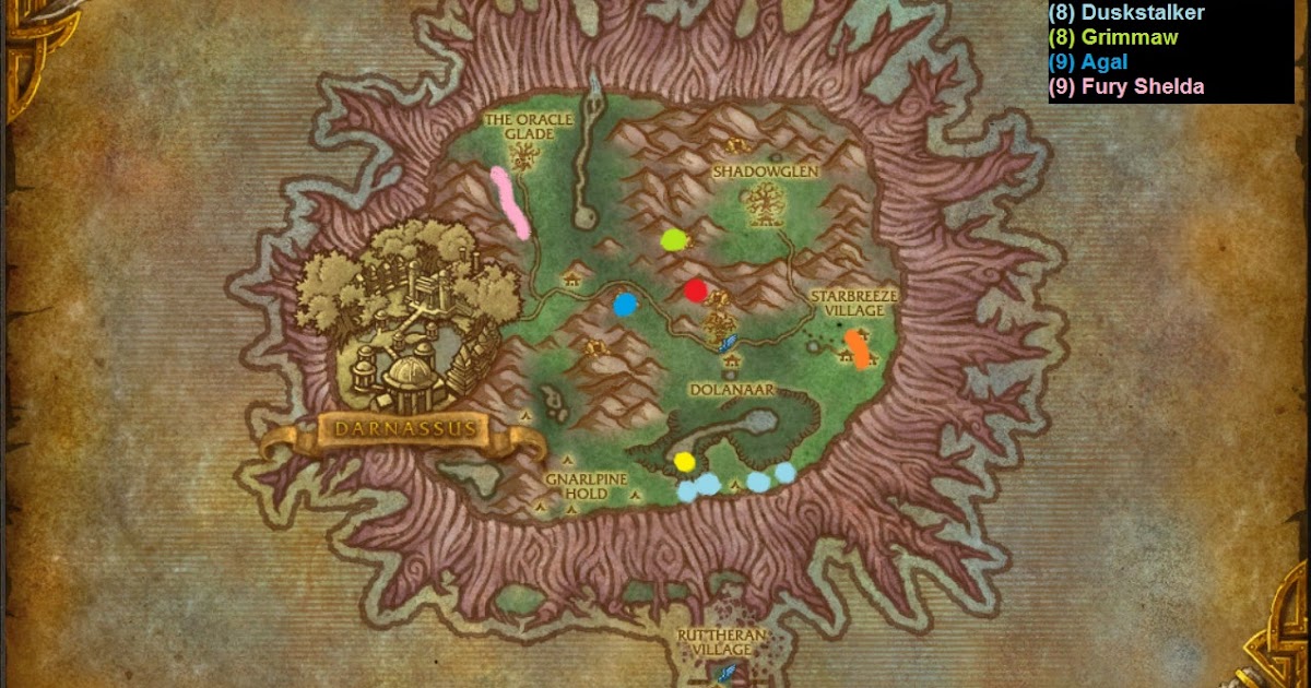 WoW Rare Spawns Teldrassil Rare Spawns
