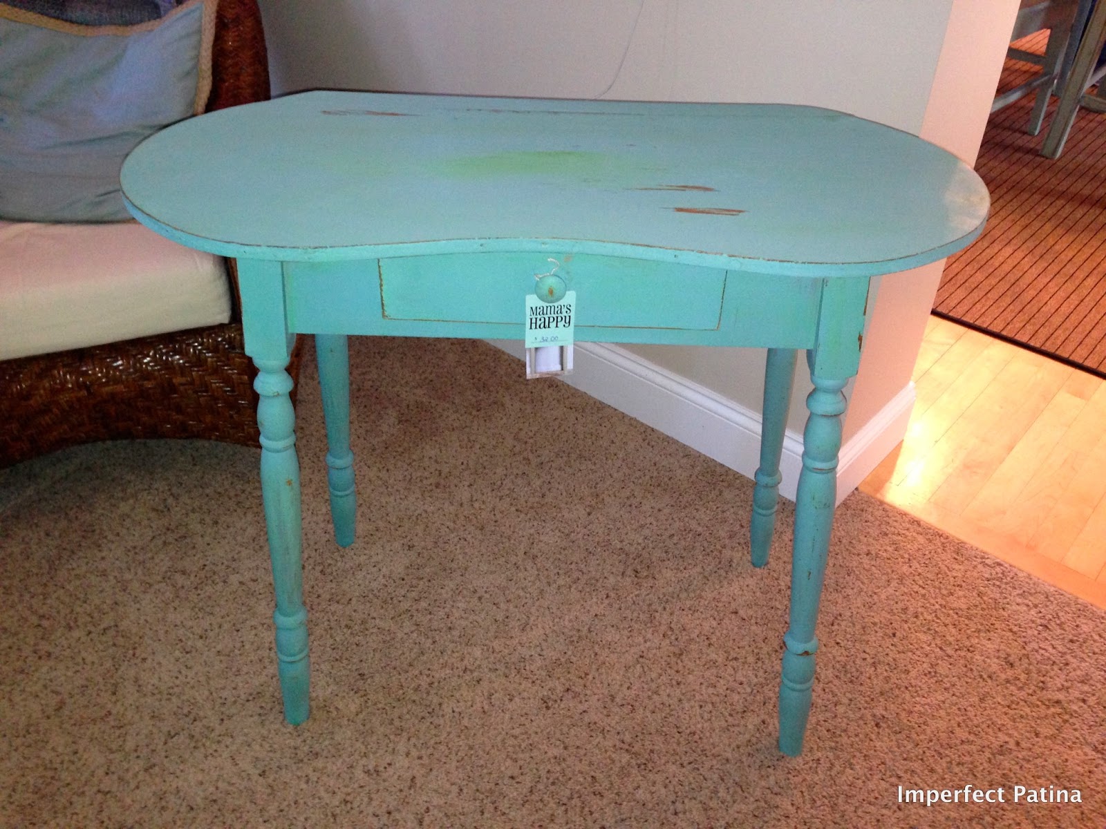 Imperfect Patina Kidney Shaped Table