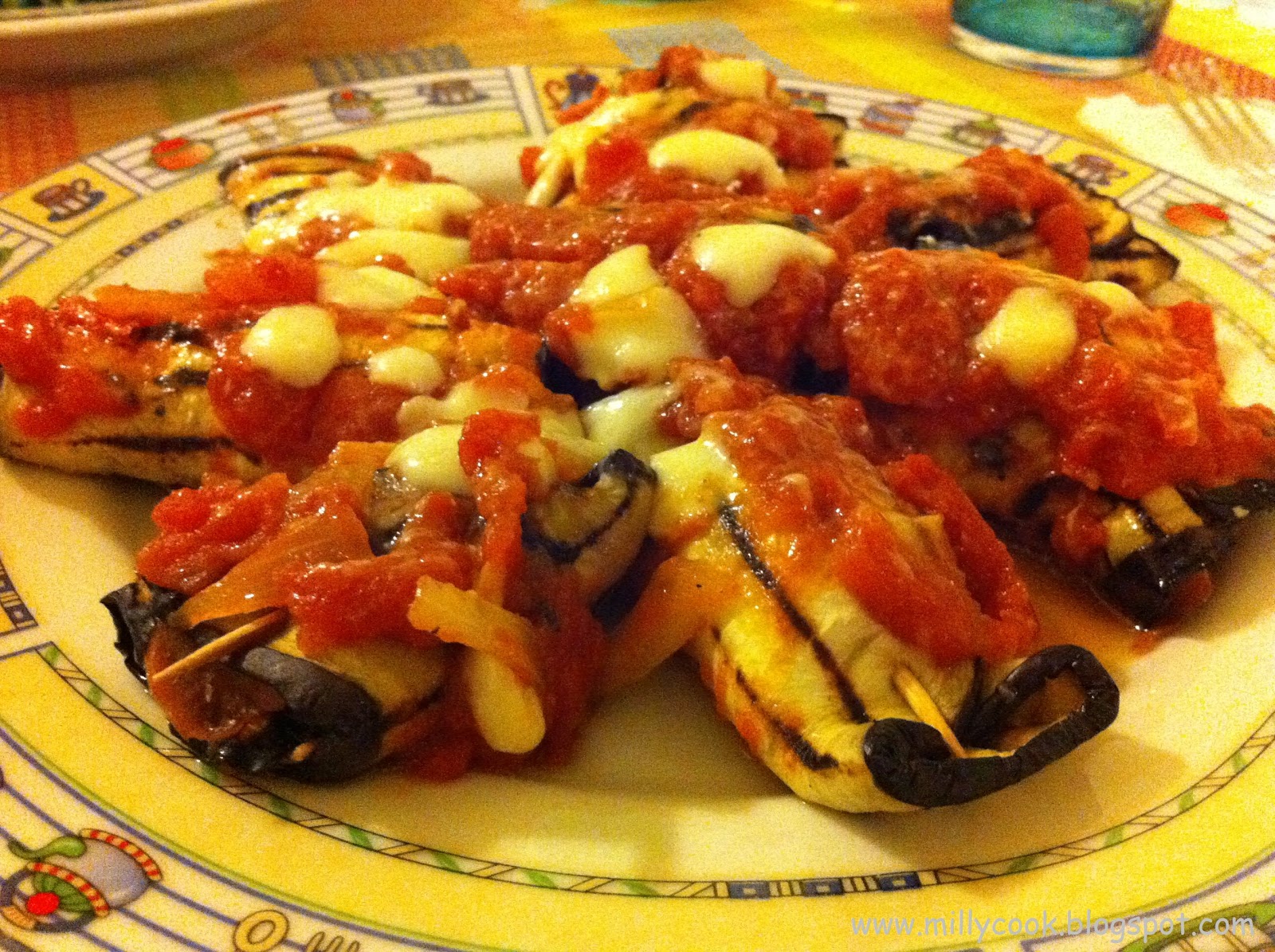 Milly's Cook Involtini di melanzane con prosciutto e provola