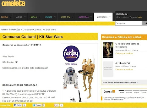 Prêmio Concurso Cultural Omelete e Fantoy - Star Wars