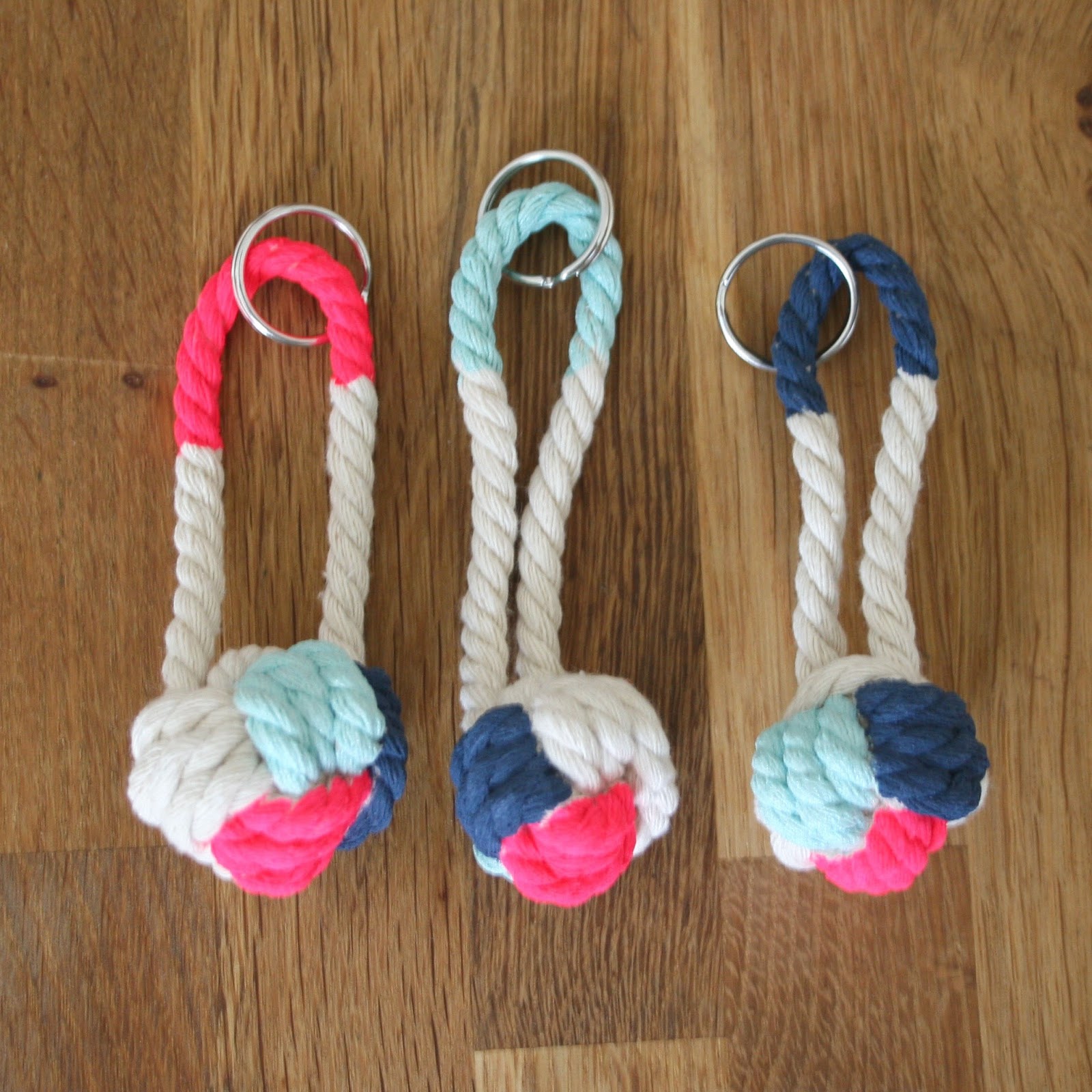 Just A Darling Life Product Profile 3 Color Nautical Knot Keychains!