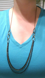 Brass and Black Chain Necklace