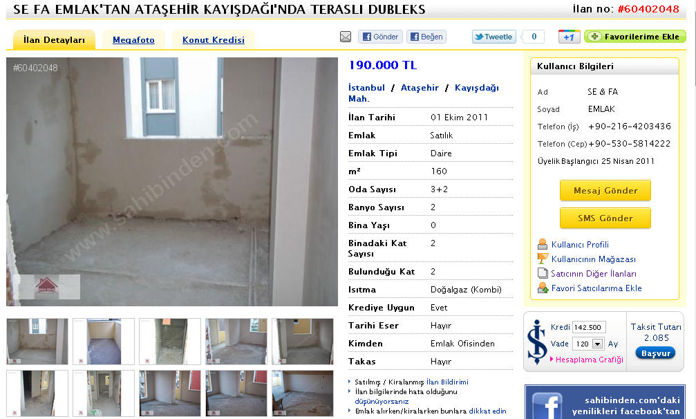 ATAŞEHİR SEFA EMLAK satılık daire kiralık daire 0216 420 34 36 0530