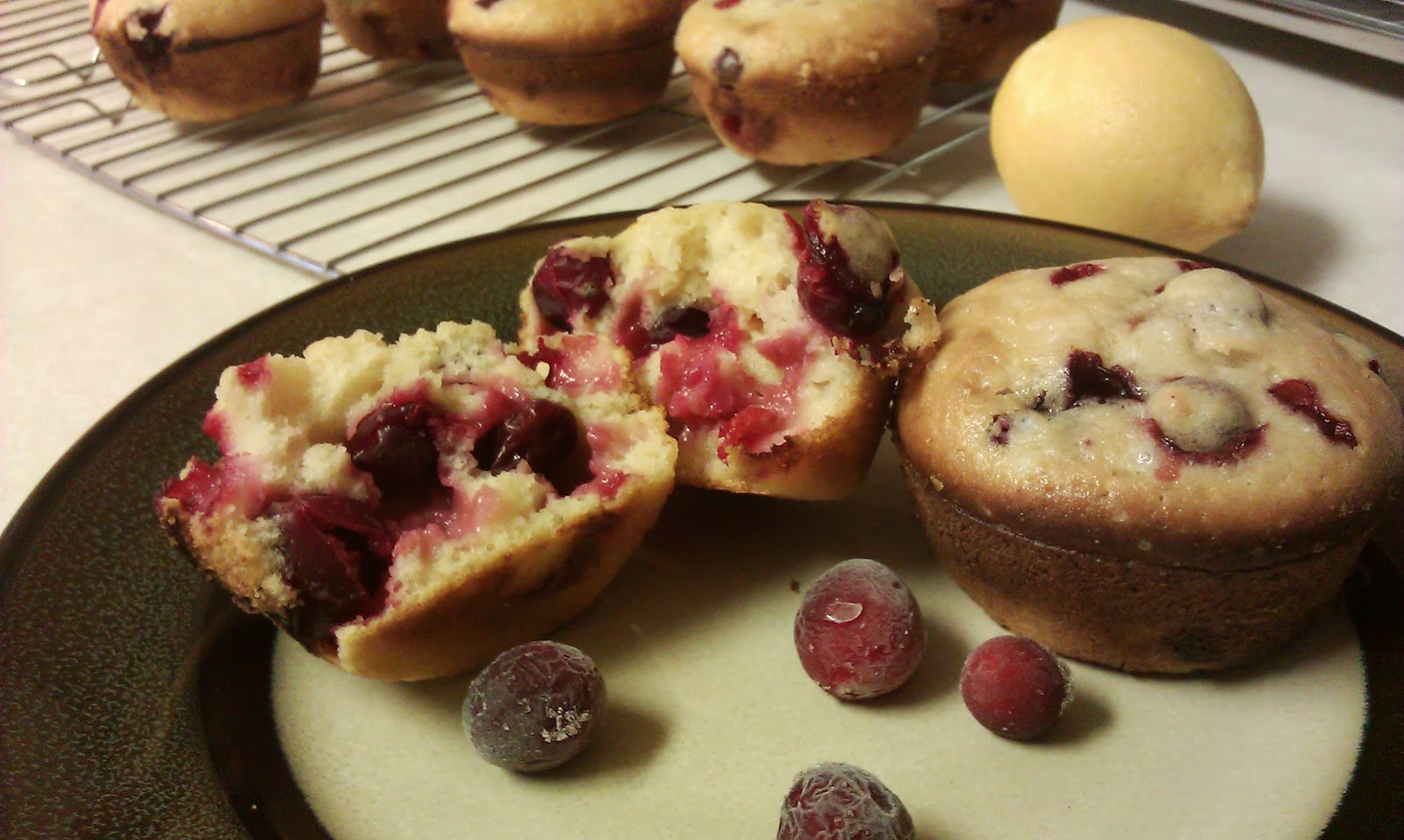 bcmom's kitchen Lemon Cranberry Muffins