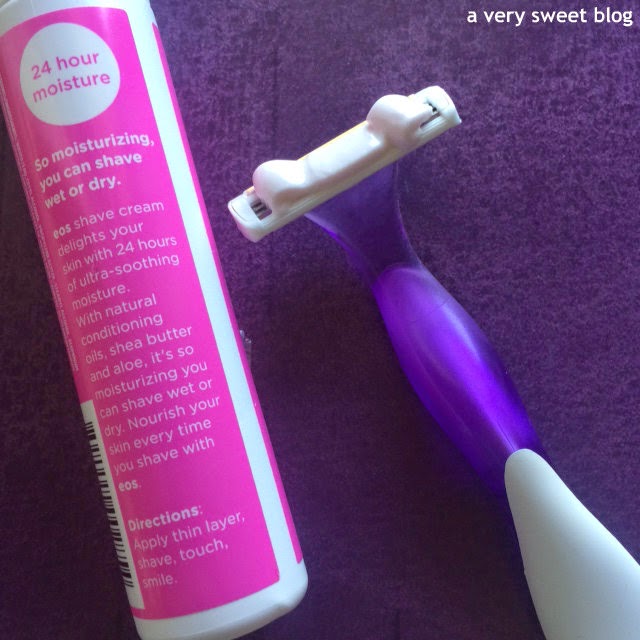 EOS Lavender Jasmine and Travel Size Pomegranate Raspberry Shave Cream Product Review A Very