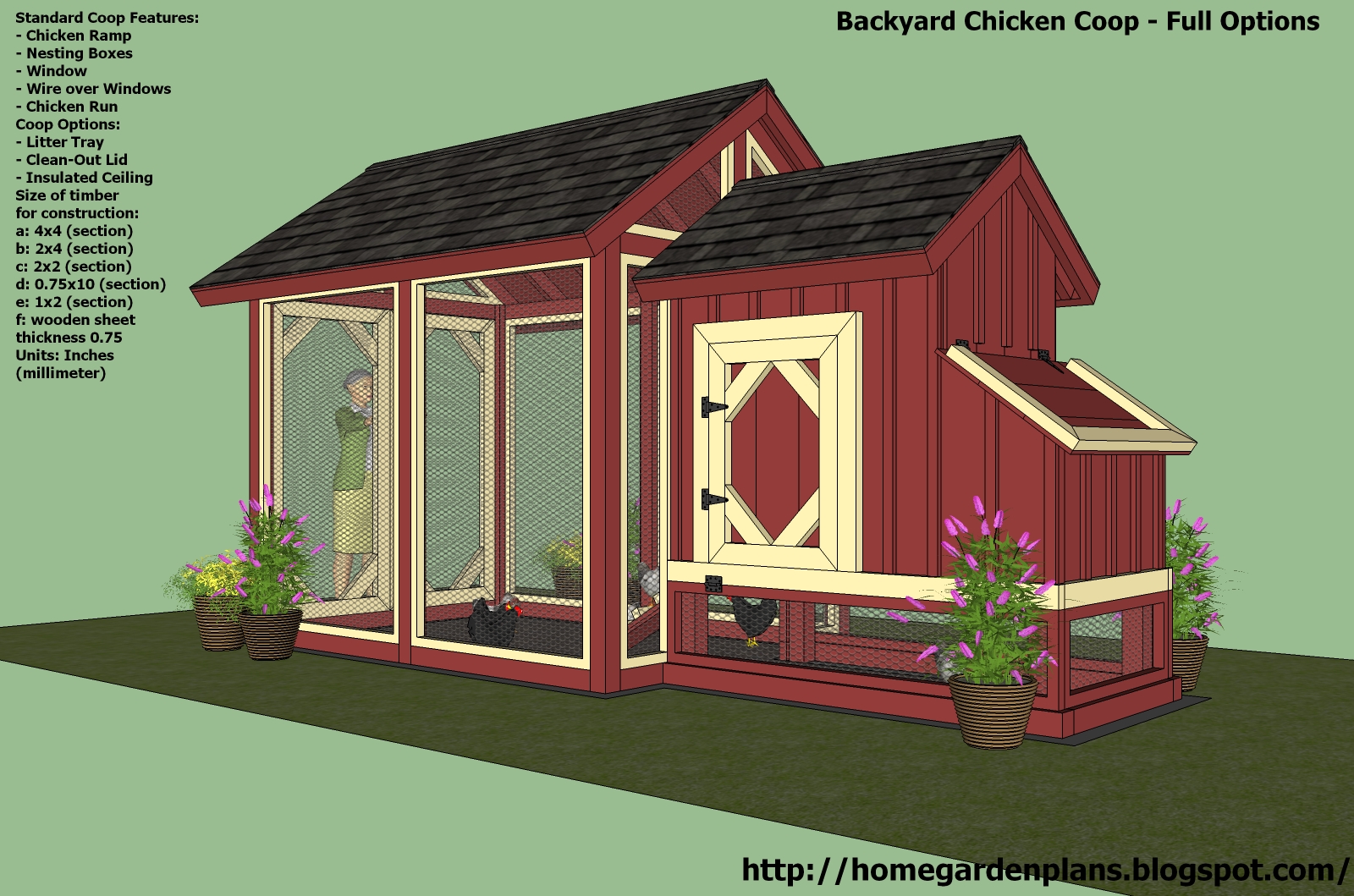 home garden plans: S101 - Chicken Coop Plans Construction - Chicken 