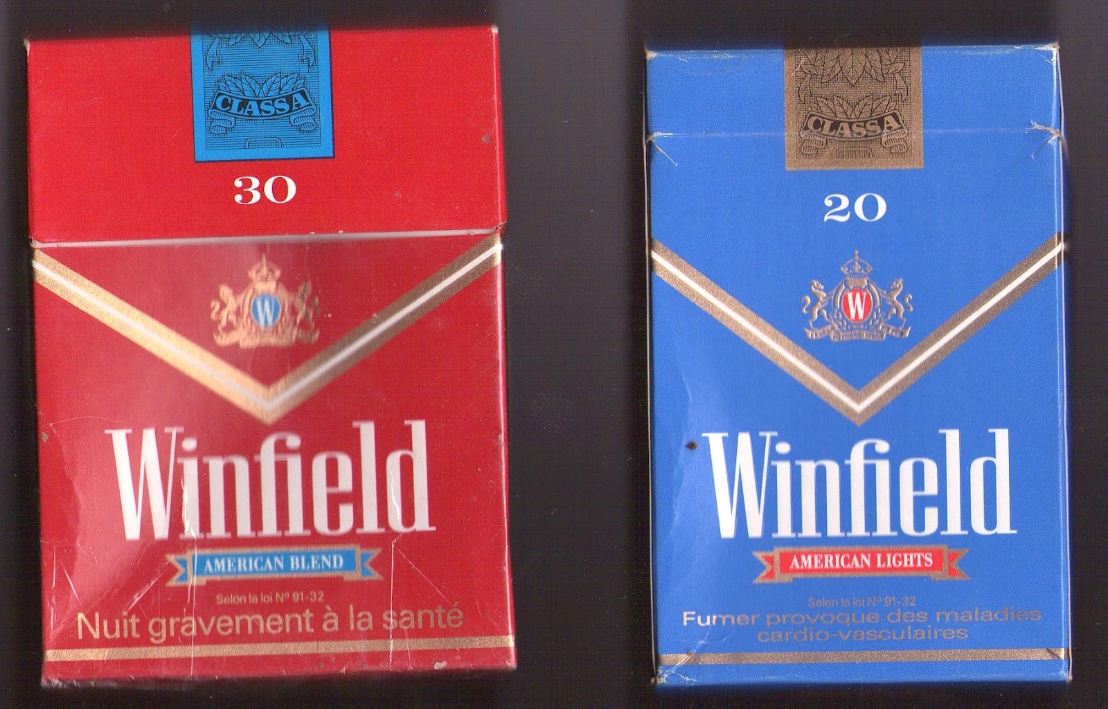 Ma Collection de paquets de cigarettes WINFIELD