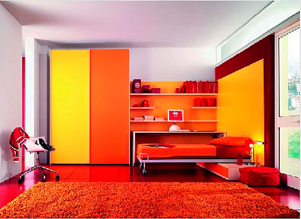 DORMITORIOS CON MUEBLES NARANJAS PARA NIÑOS | Dormitorios Con Estilo