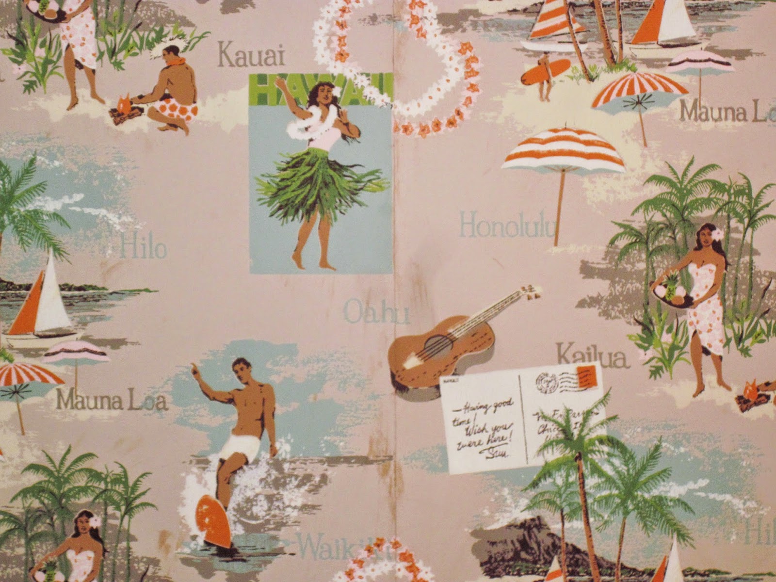Vintage hawaiian wallpaper