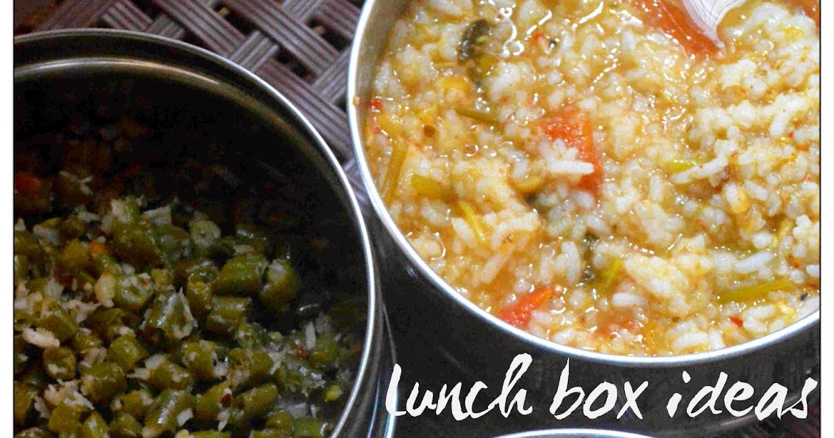 Upala Rasam rice, Beans poriyal and Curd RiceLunch box ideas