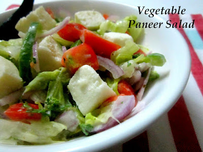 Vegetable Paneer Salad Recipe - With Mango Yogurt Dressing