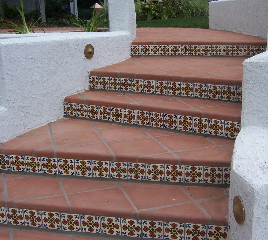 The 2 Minute Gardener Photo Stamped Concrete with Mexican Tile