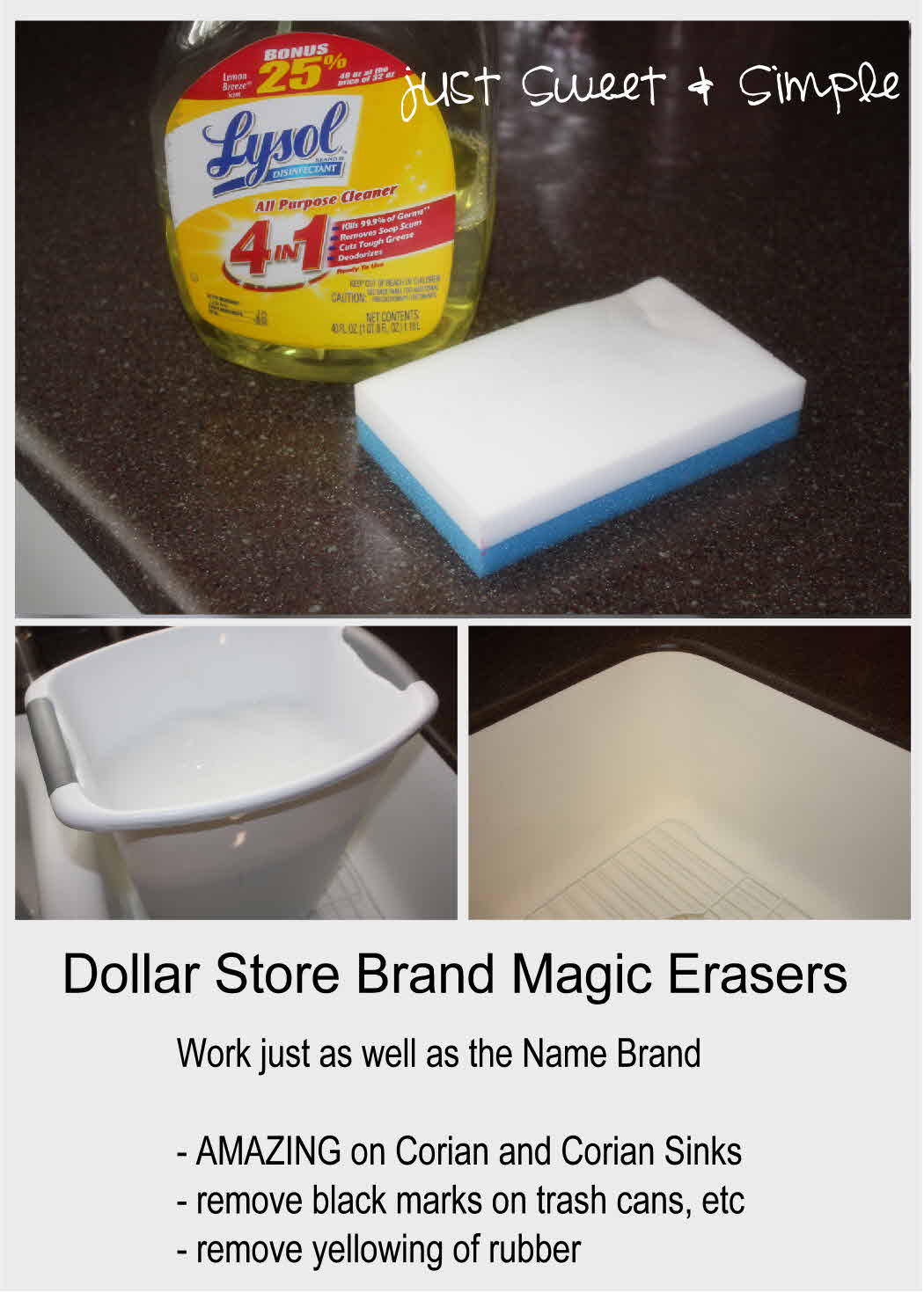 just Sweet and Simple Dollar Store Magic Eraser