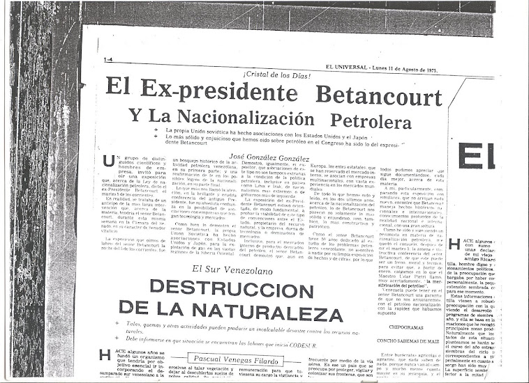 El Ex-presidente Betancourt y la Nacionalización Petrolera