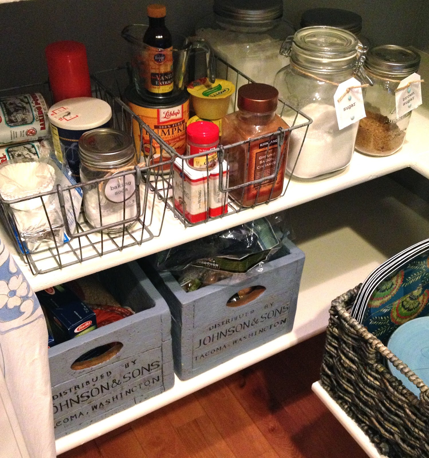 her lovely nest. organizing the kitchen pantry progress.