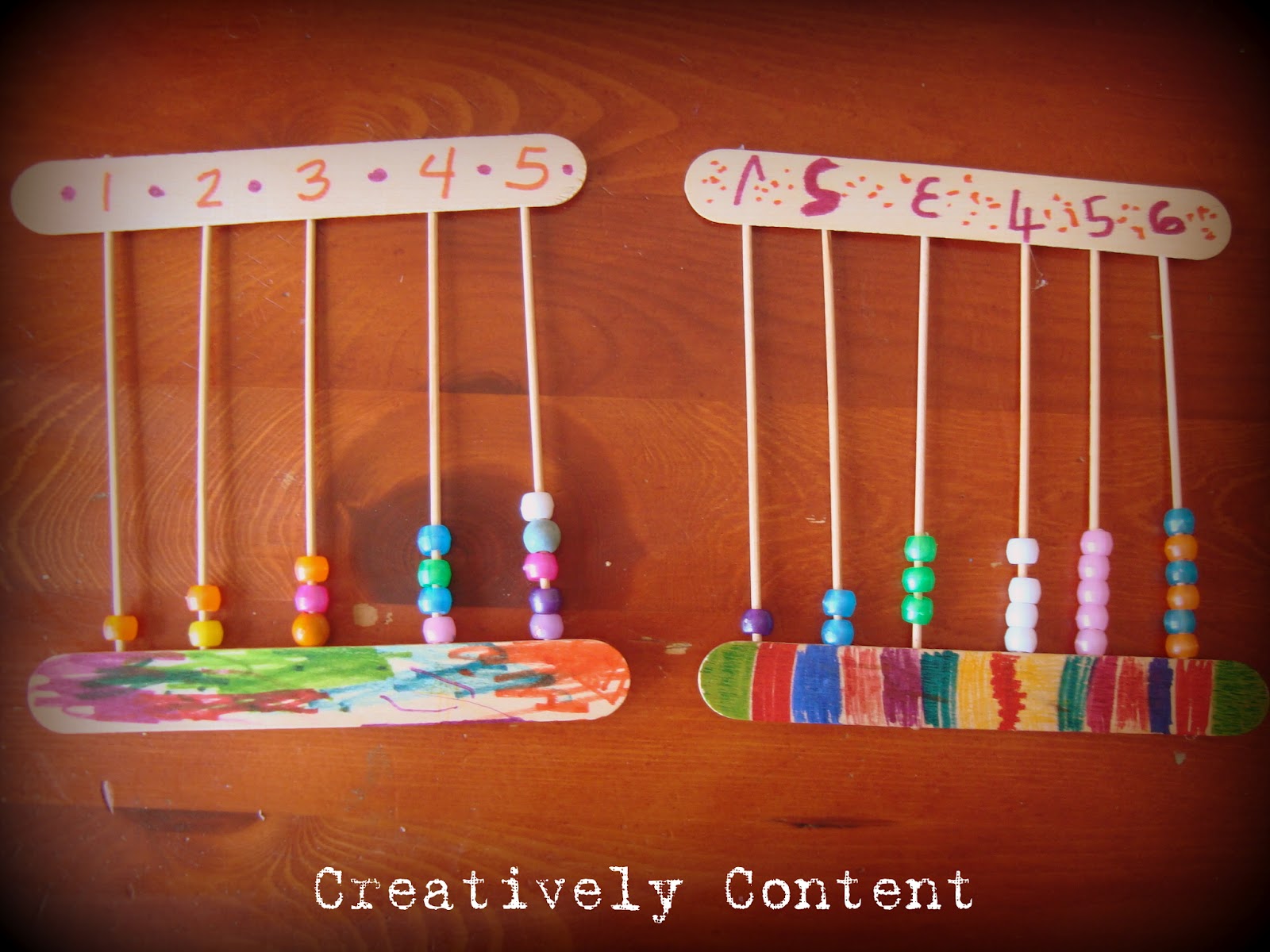 Creatively Content Homemade abacuses