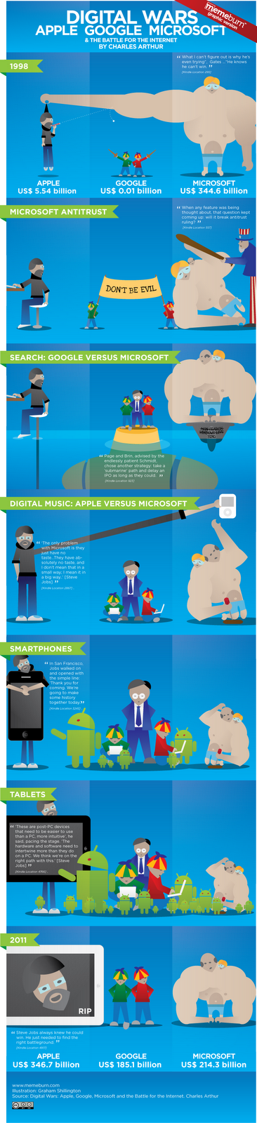 Lucu, Ilustrasi Perang Apple-google-microsoft [ www.BlogApaAja.com ]