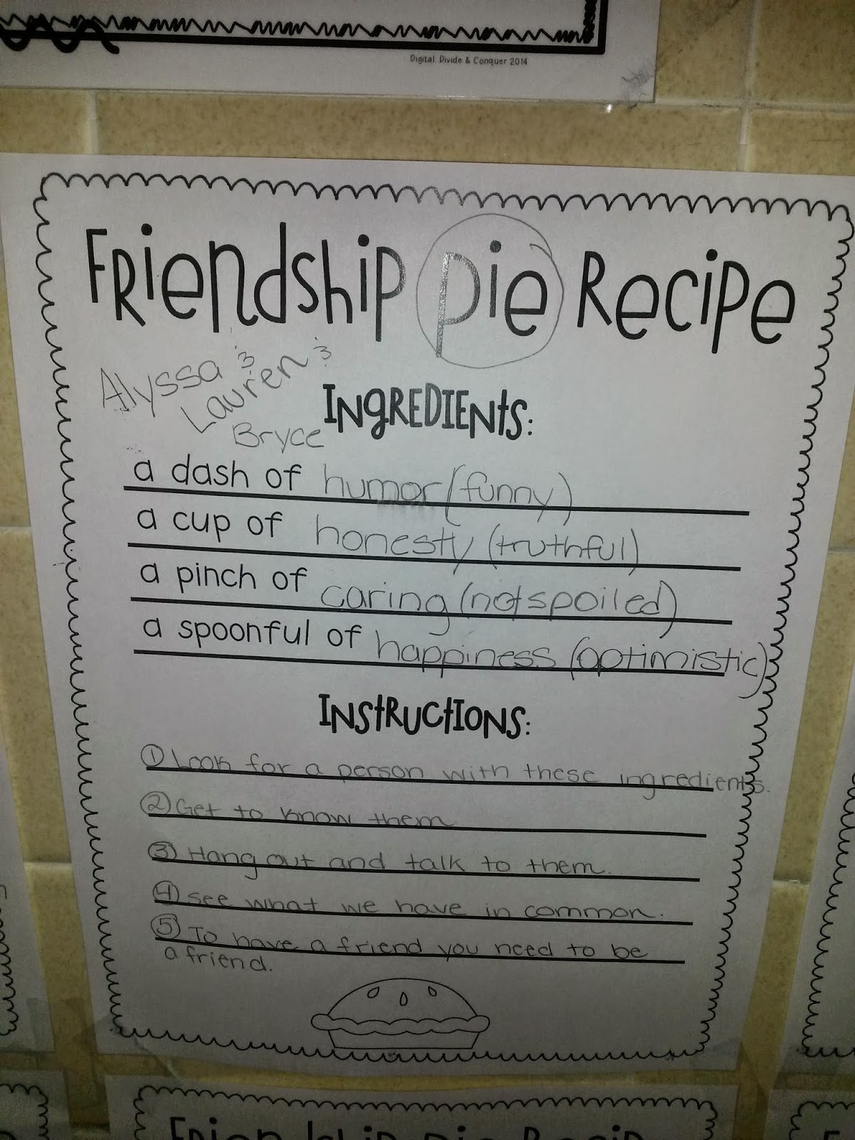 Elementary School Counselors Corner Friendship recipes