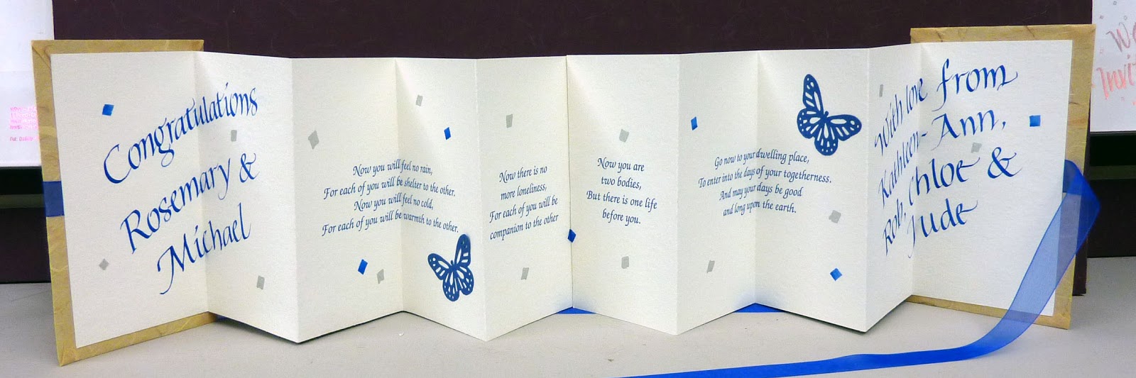 Inspired by Script Personalised Made To Order, Wedding Concertina Card