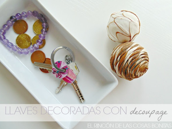 llaves decoradas con decoupage