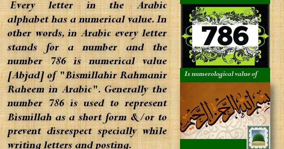 Islamic Beliefs U0026 Teachings Numerological Value Of U0026quot 786