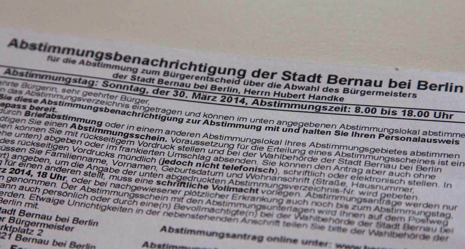 Bernau: Helfer für Bürgerentscheid am 30. März gesucht 2 Bernau LIVE - Dein Stadtmagazin für Bernau bei Berlin