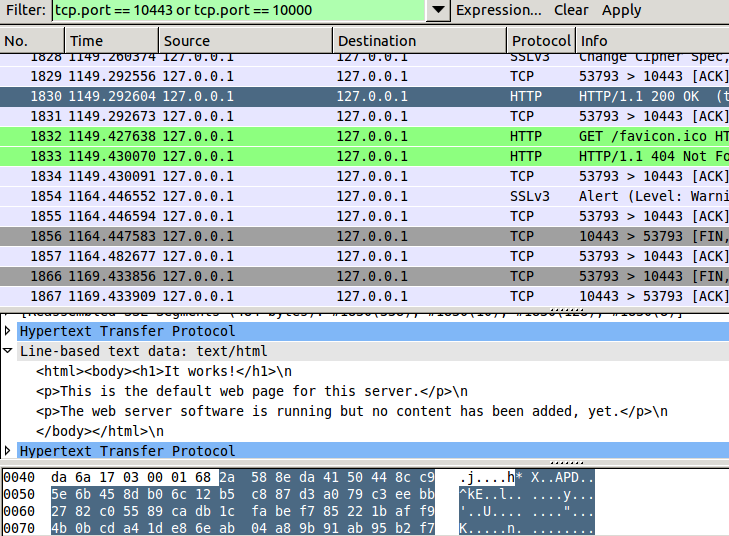 wireshark use with apache