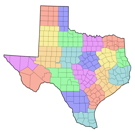 Texas Map With Cities And Counties