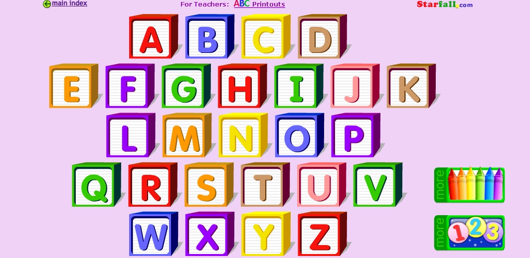 Starfall alphabet - spininput