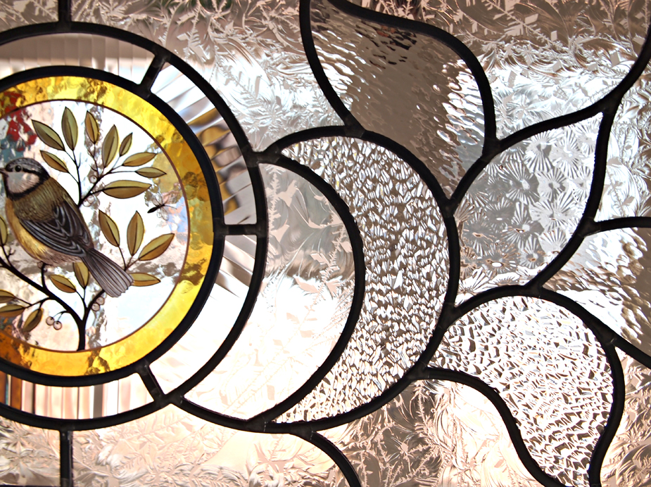 Through The Round Window Clear Textured Stained Glass Fan Light