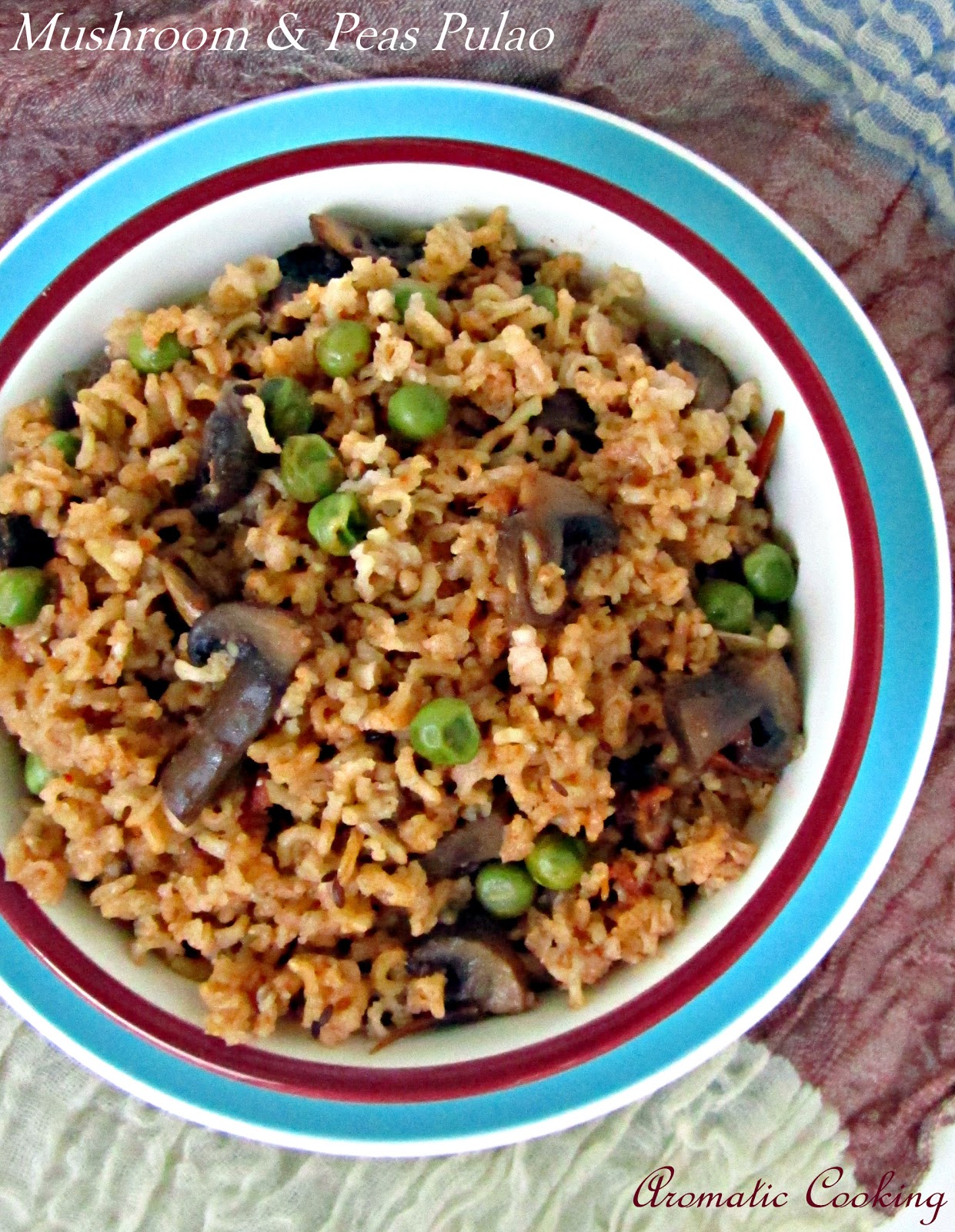 Aromatic Cooking Mushroom And Peas Pulao