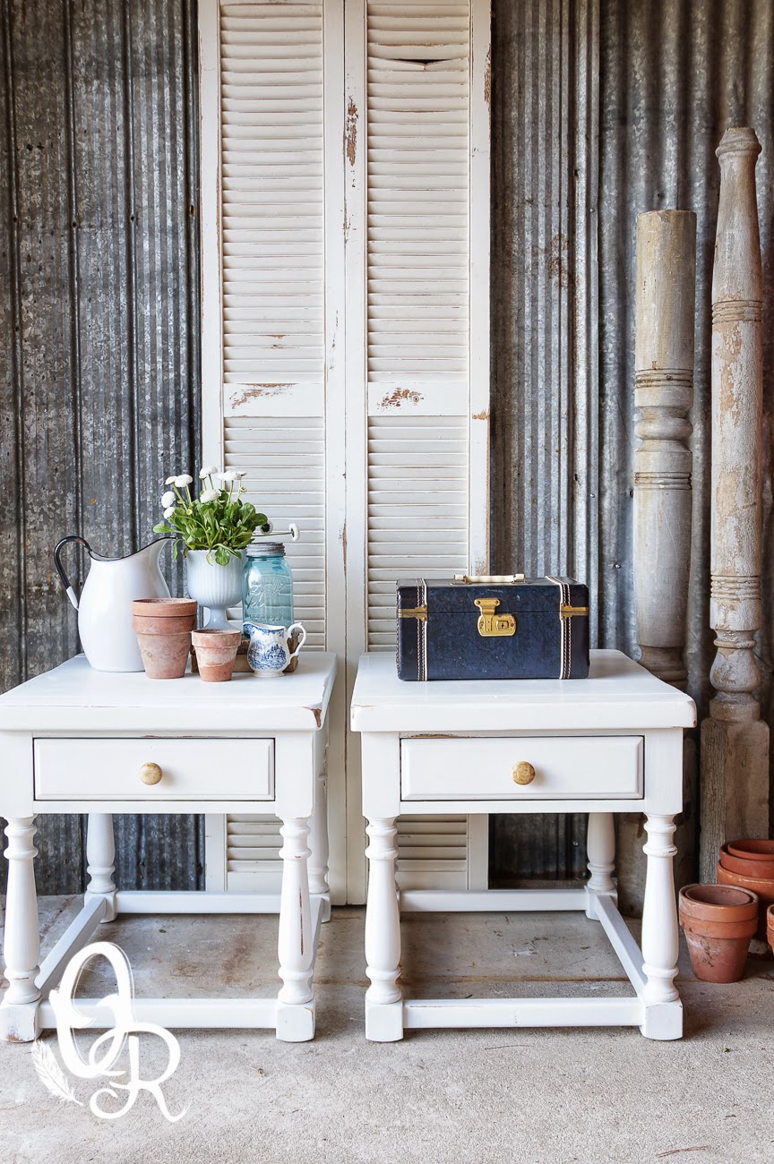 Oliver and Rust White Cottage end tables