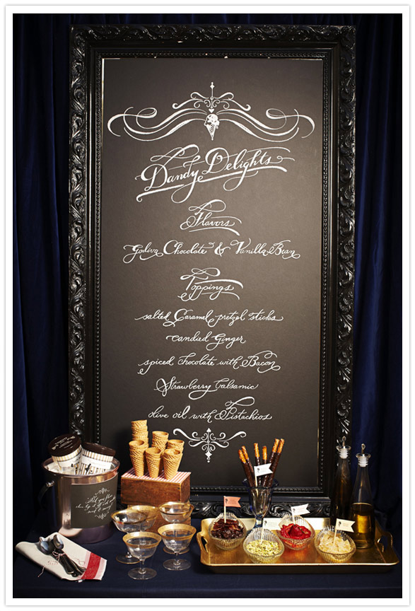 Chalk wedding decor food