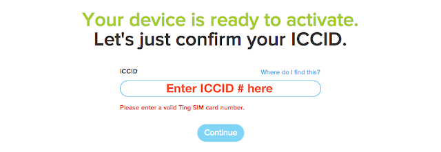 Enter ICCID