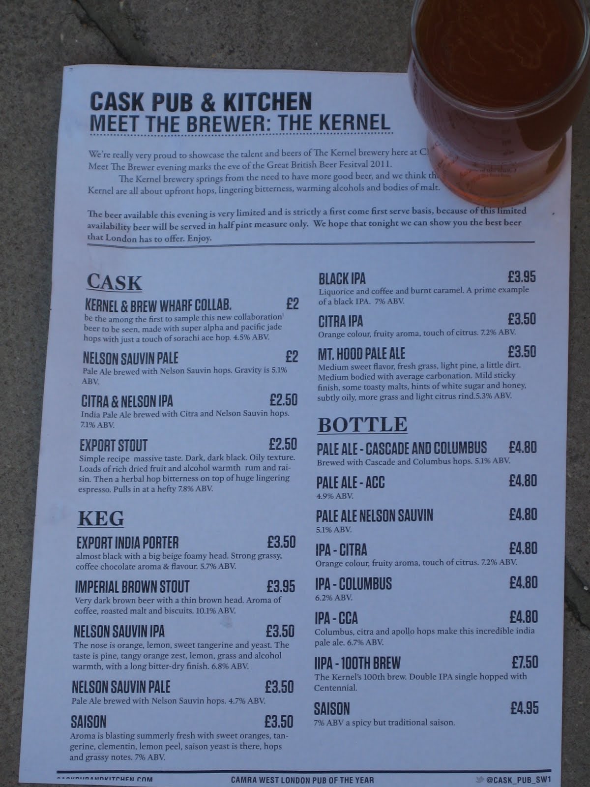 The Beer Monkey The Kernel At Cask Pub And Kitchen