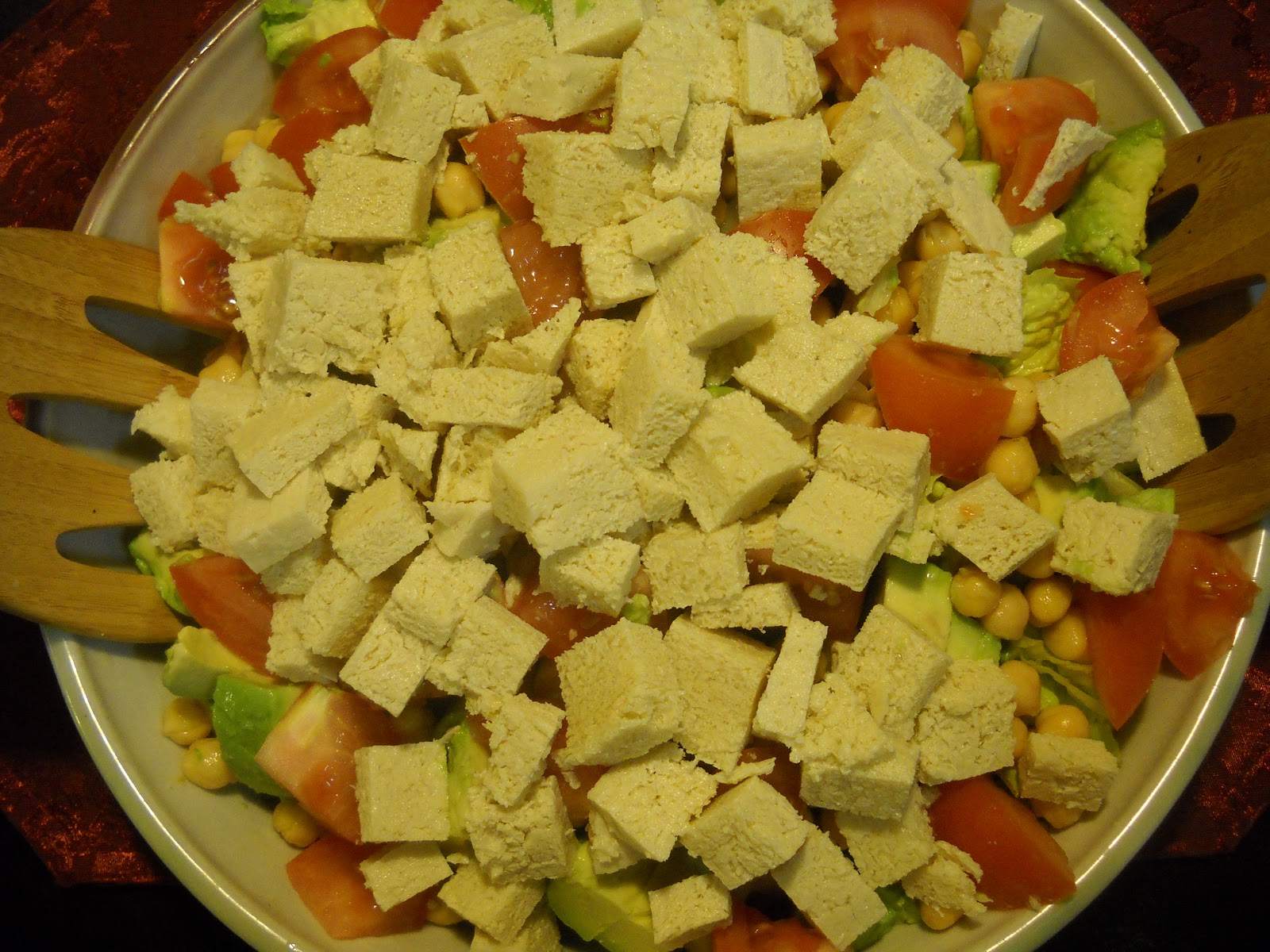 Blessed Vegan Life Green Salad with Tofu Squares