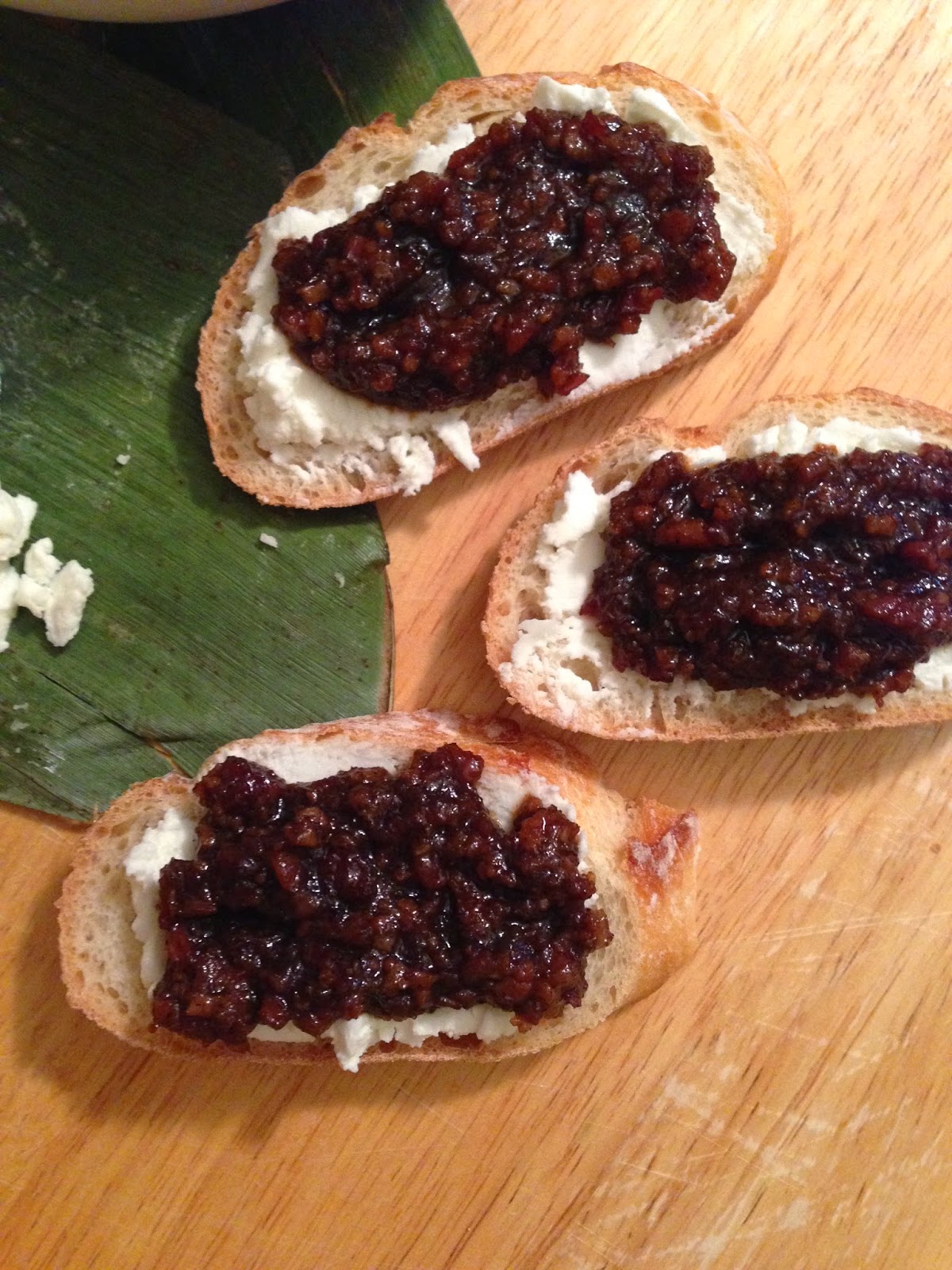 Bacon Jam and Goat Cheese Crostini