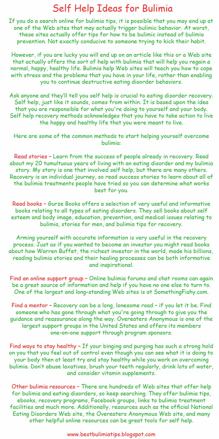 bulimic tips for you self help ideas for bulimia how bulimia works