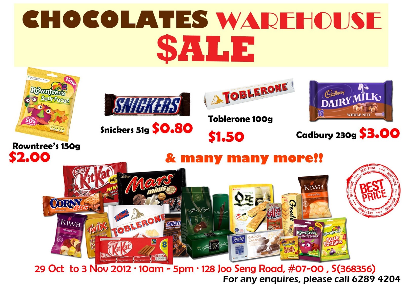 Singapore warehouse sales and events Chocolates Warehouse Sale at Joo
