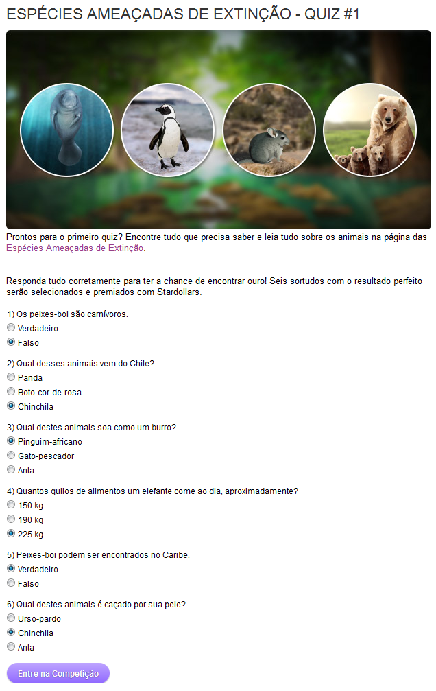 Truques Stardoll Hoje ♥: Quiz #1 Espécies Ameaçadas de Extinção + Elefante  grátis