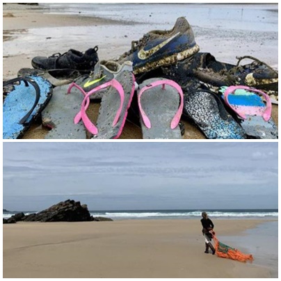 jueves, 20 de junio de 2019 ¿Por qué cientos de zapatos deportivos están apareciendo en las playas