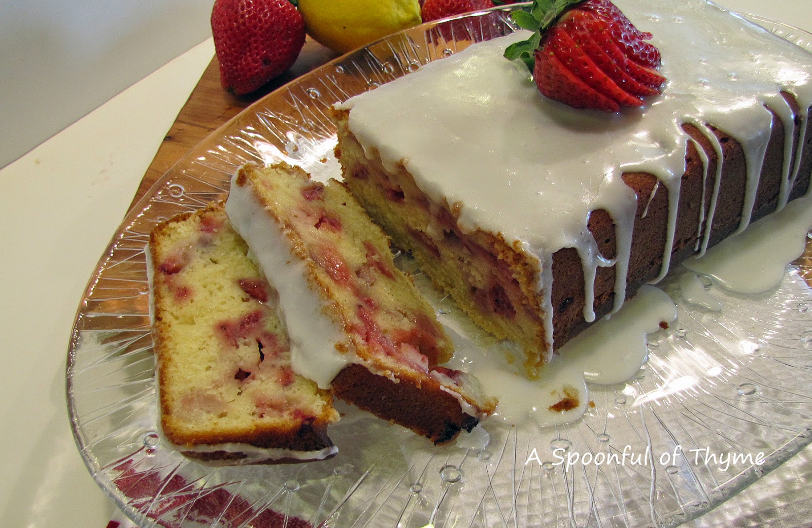 Lemon Strawberry Loaf Cake
