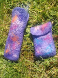 Wet felted pouches